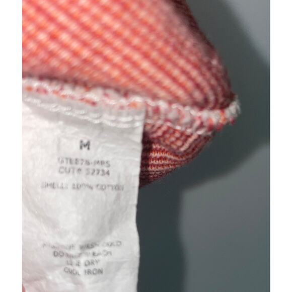 Green Envelope Pink Striped Short Sleeve T Shirt Raw Hem Round Neckline BOHO M‎ - Picture 4 of 7